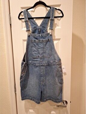 Gap Factory - Washed Blue Denim Shortalls/Overalls - Large NWT